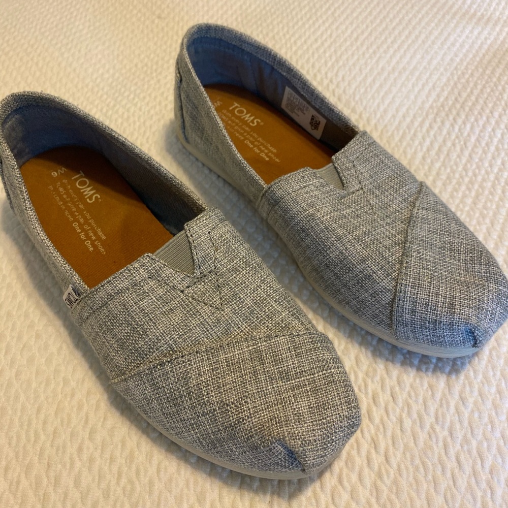 Toms Classic Slip Ons Gray Sparkle